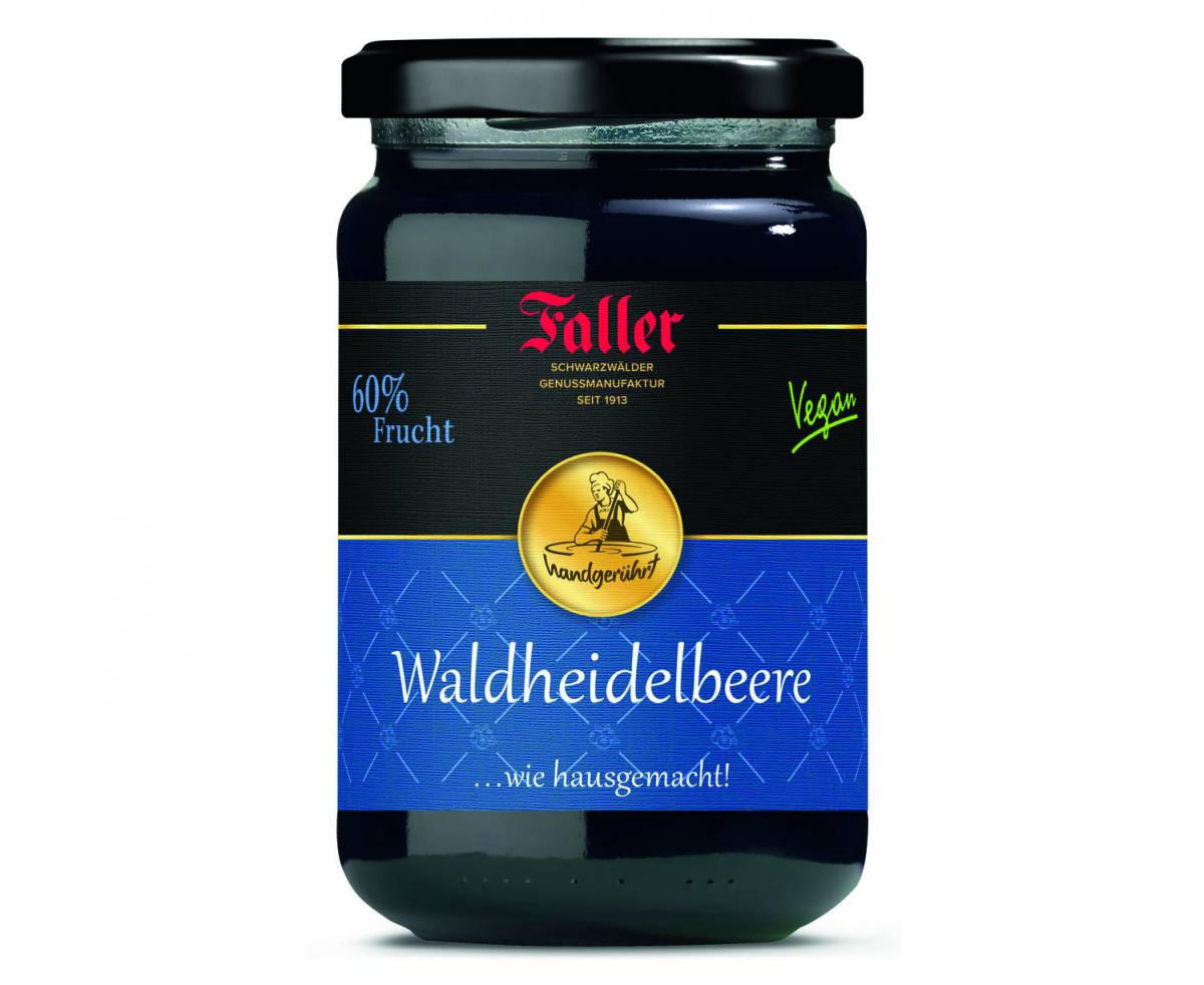 Faller Waldheidelbeere Konfitüre im Glas