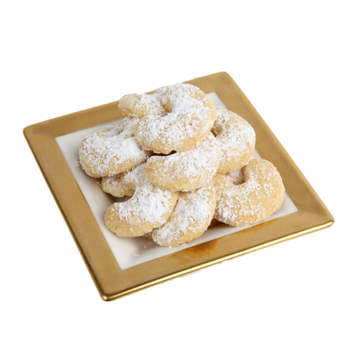 Zum Anbeißen - ein Teller mit angerichteten Vanillekipferln