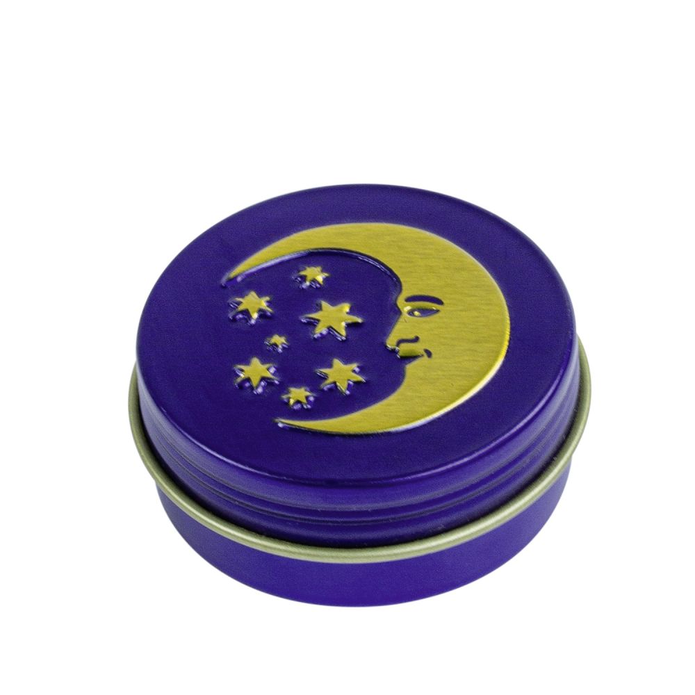 Mit Bienenwabenextrakt und Bienenwachs pflegt die Lippen besonders gut in der Winterzeit. Lippenpflege-Balsam in der dekorativen Metallbox Motiv Mond