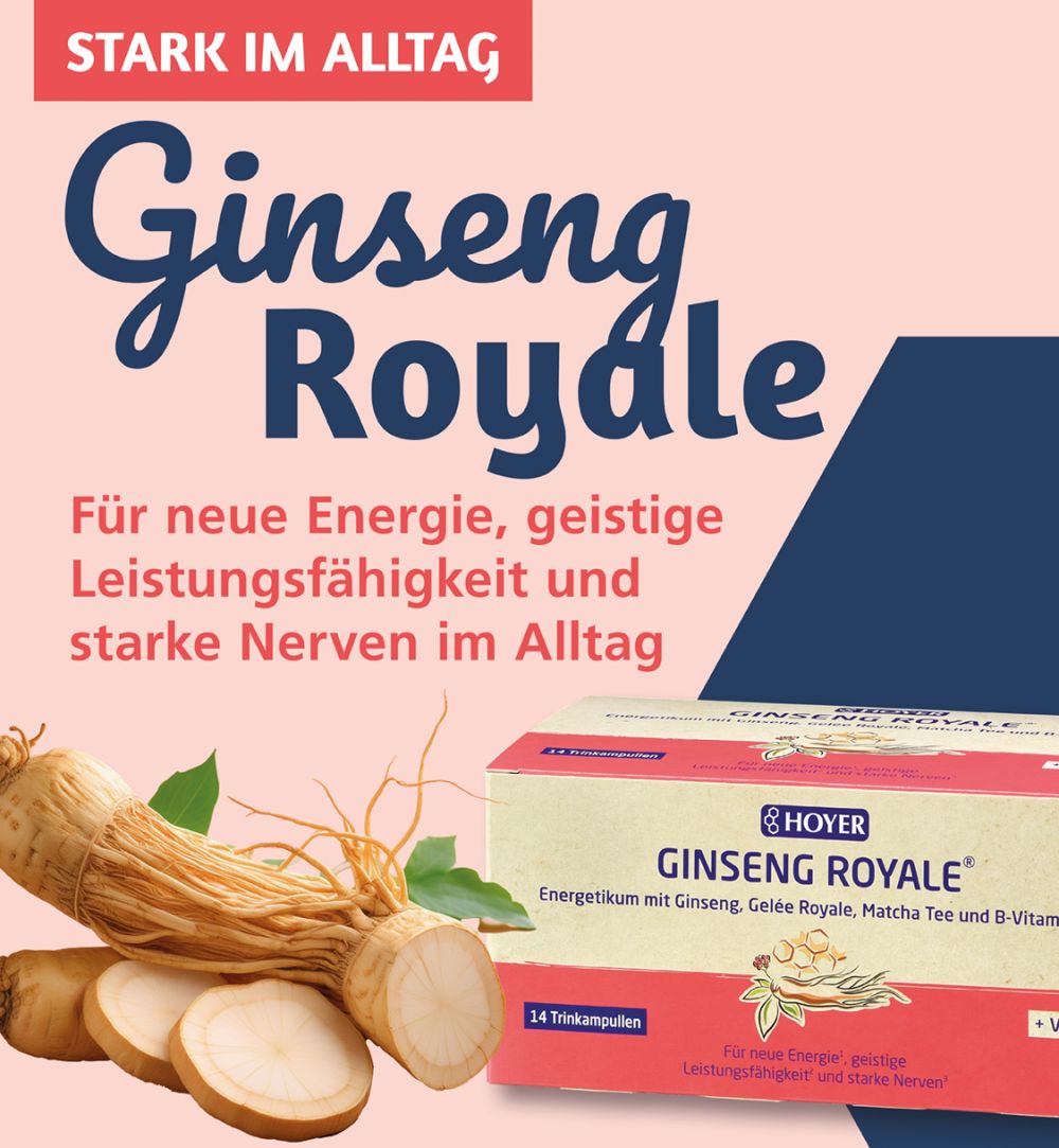 Verpackung mit dem Energetikum Ginseng Royale