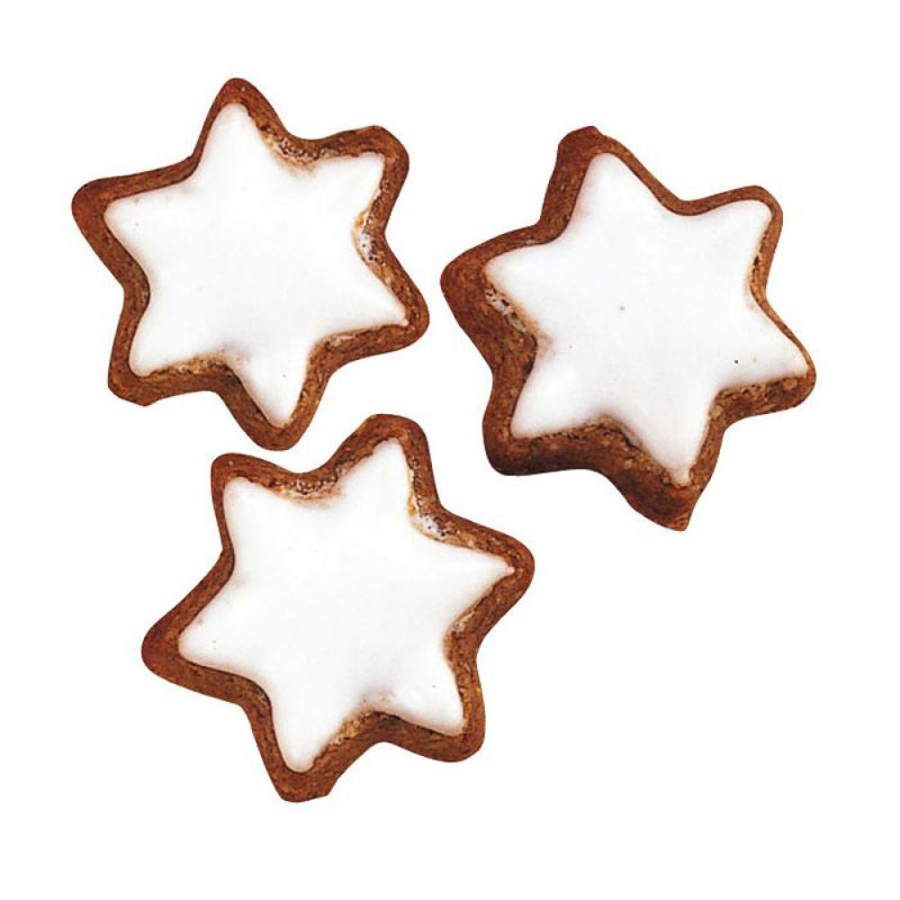 Zimtsterne mit Zuckerglasur überzogen