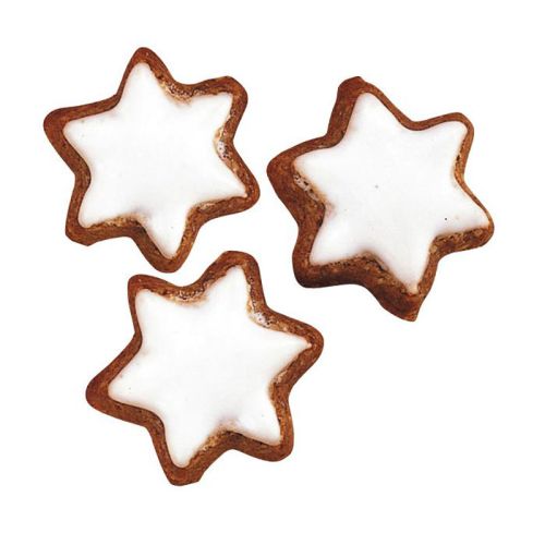 Zimtsterne mit Zuckerglasur überzogen