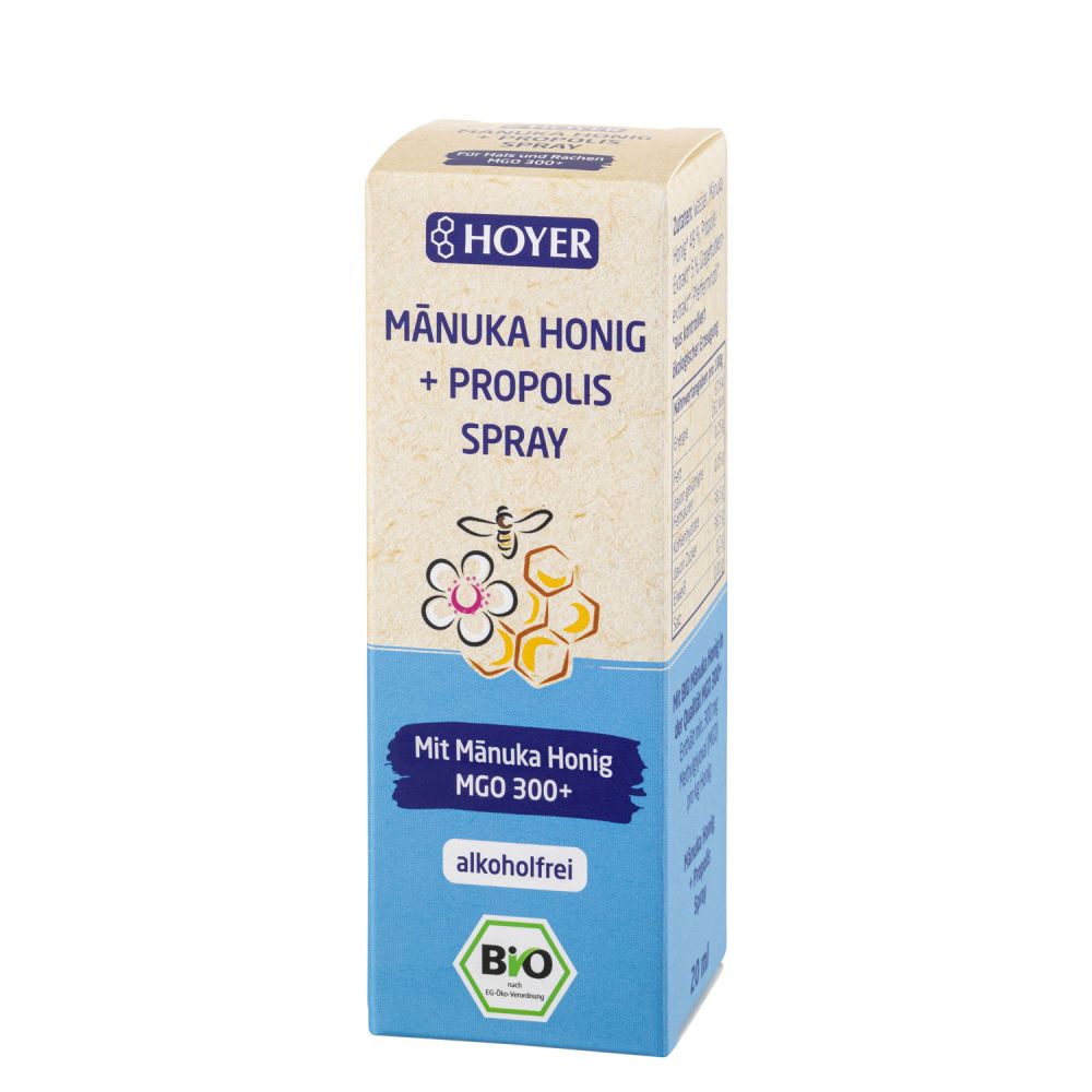 Manuka Honig und Propolis Spray Verpackung