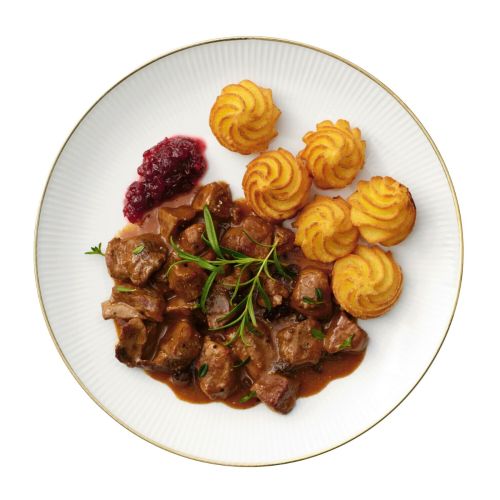 Servierempfehlung Wildschweingulasch