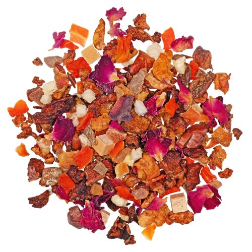 bunte Teemischung auf hellem Untergrund