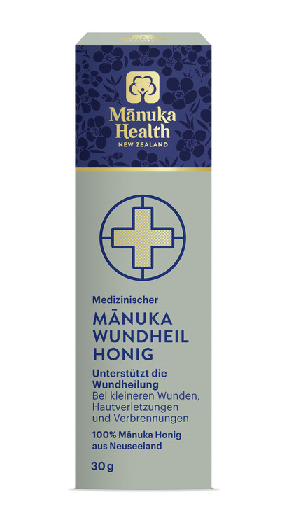 Verpackung Wundheilhonig hochkant mit Beschriftung