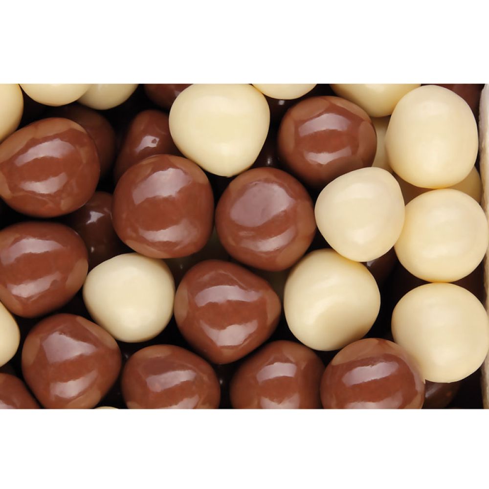 Grappa di Prosecco Kugeln mit weißer und Vollmilch-Schokolade