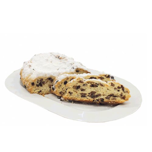 Dieser Christstollen wird in handwerklicher Backtradition hergestellt, wie man ihn sonst nur auf dem Dresdner Striezelmarkt erhält. Serviervorschlag Original Desdner Christstollen