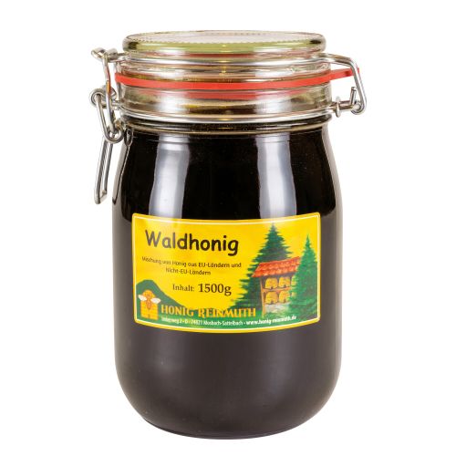 Bügelglas mit Waldhonig mit Etikett