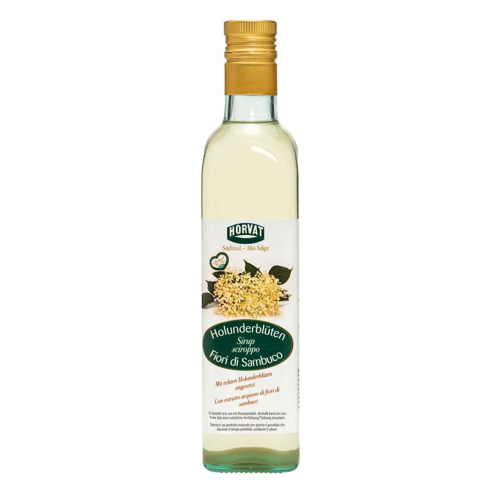 Holundersirup in der Glasflasche