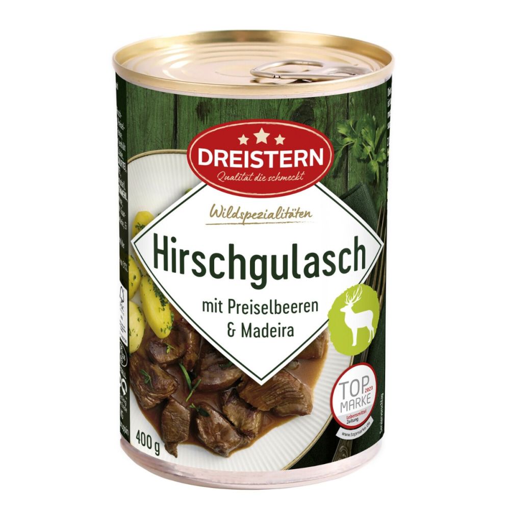 Hirschgulasch aus der Dose