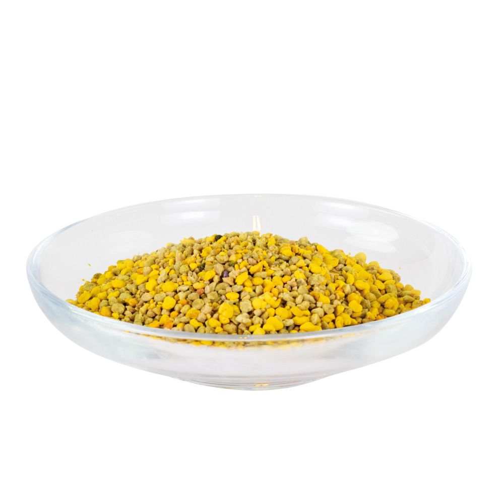 Blütenpollen in einer Glasschale