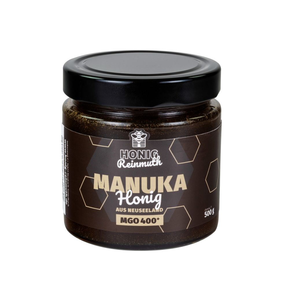 Das lichtundurchlässige 500 g Glas für den Manuka Honig