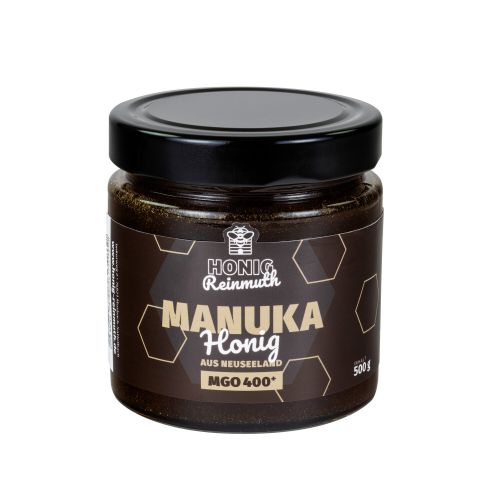 Das lichtundurchlässige 500 g Glas für den Manuka Honig