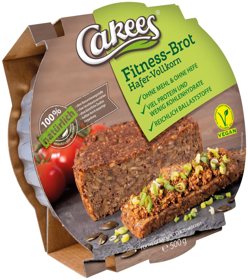 Runde Verpackung aus Karton beschriftet.