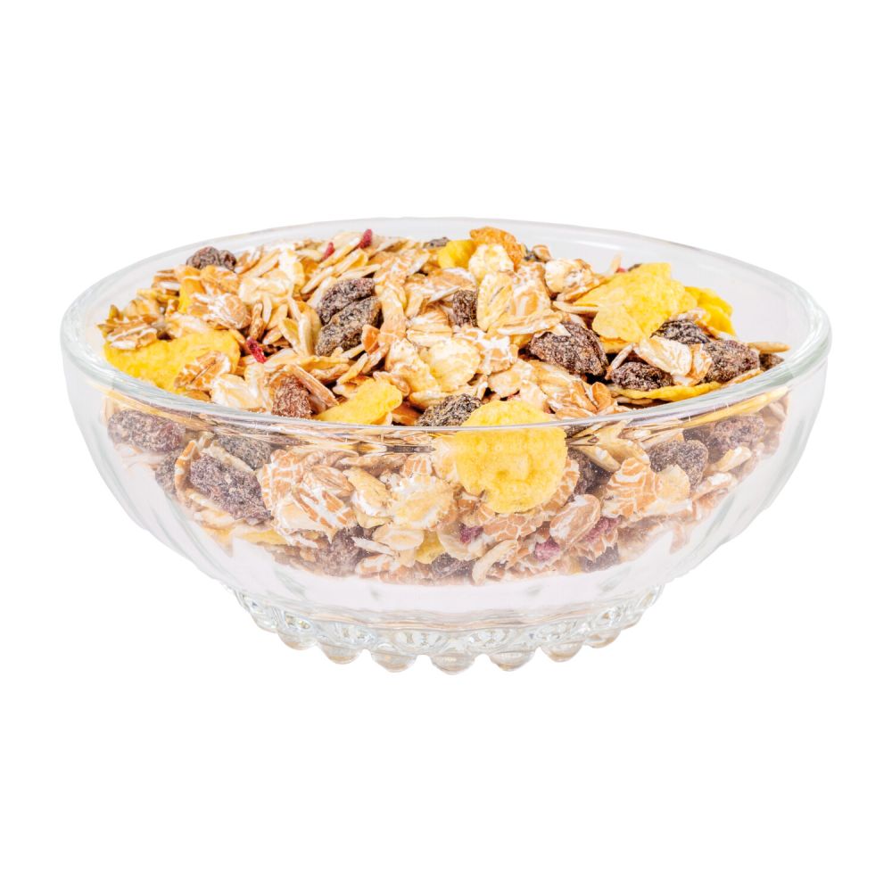 Glasschale gefüllt mit Müsli