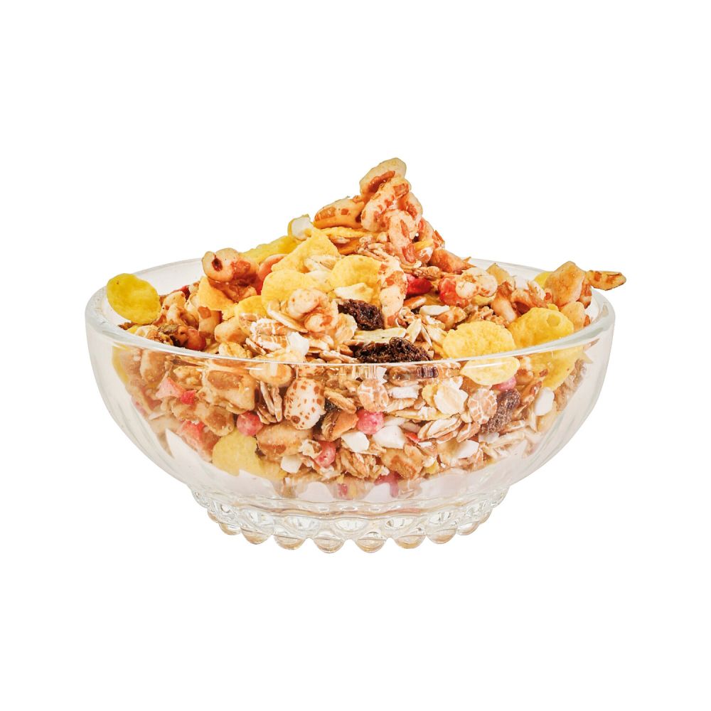 Glasschale gefüllt mit Müsli