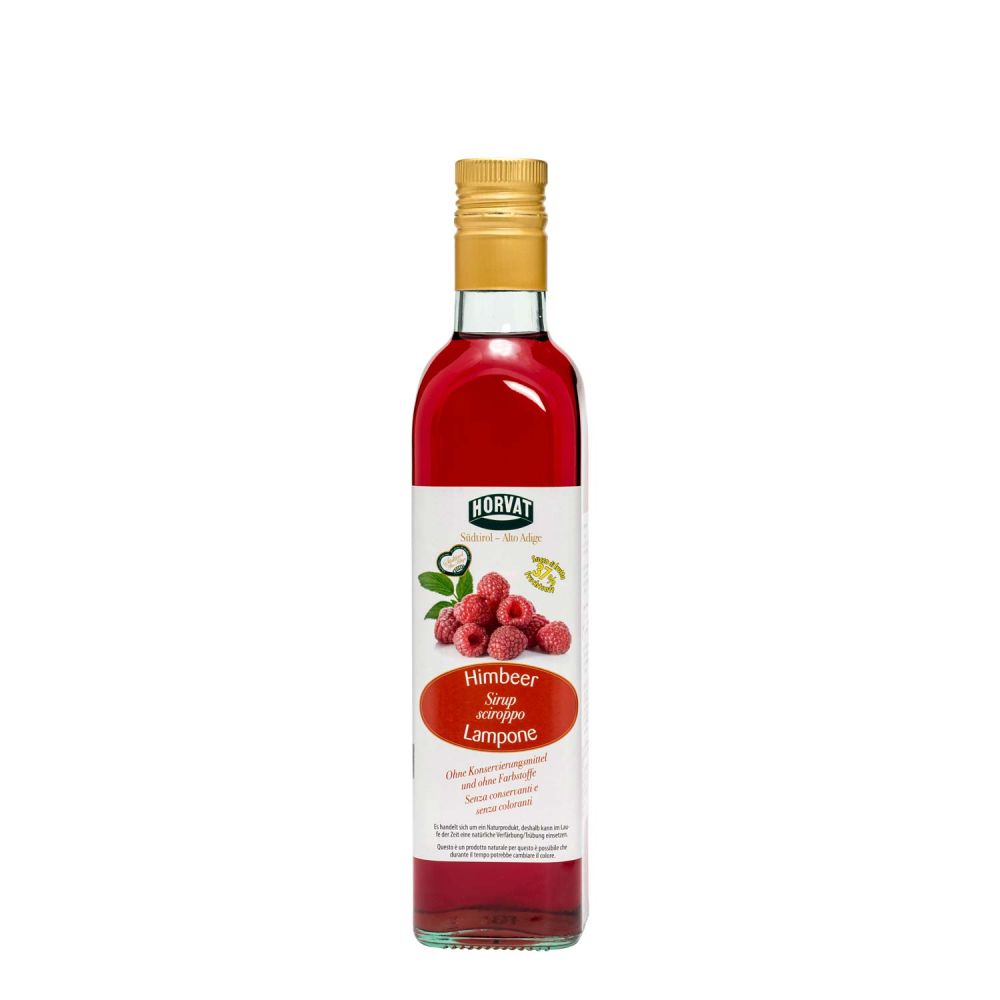 Himbeersirup in der Glasflasche