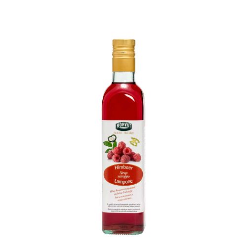 Himbeersirup in der Glasflasche