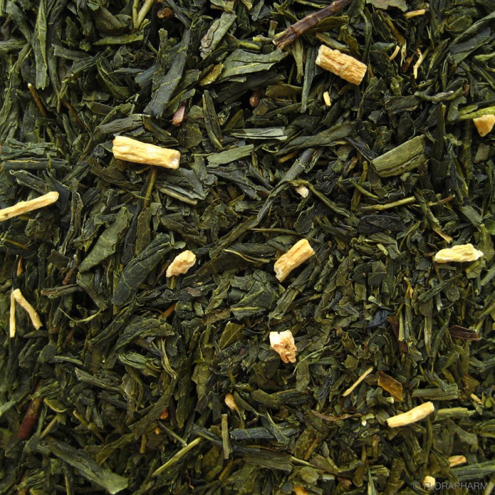 Detailansicht Grüner Tee mit Ginseng lose