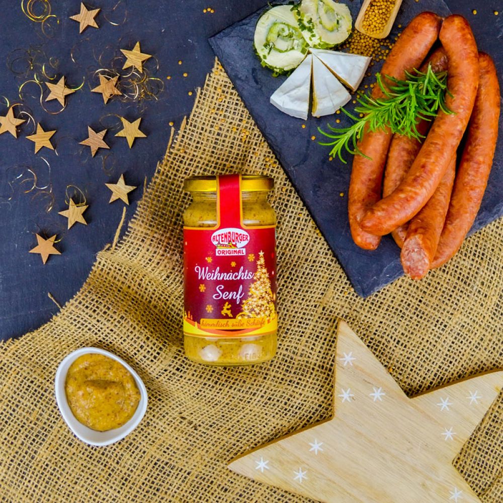 Süß-malziger Senf für Weihnachtszeit.