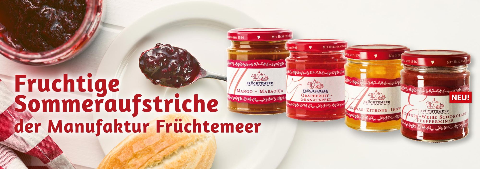 Fruchtige Sommeraufstriche der Manufkatur Früchtemeer